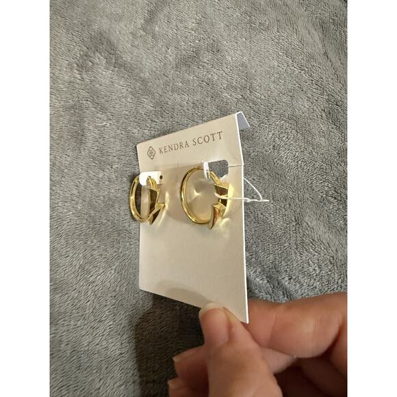 NWT Kendra Scott Bolt 14kt Gold Plates Huggie Hoop
Earrings Edgy Gift Rock Music - Picture 4 of 9